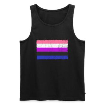 Gender Fluid Flag LGBTQ Vintage Genderfluid Flag - Männer Premium Bio Tank Top - Schwarz - Vorne - Michal (187cm)