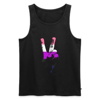 Geschlechtsfl�ssigkeit Flagge Frieden LGBTQ Gender - Männer Premium Bio Tank Top - Schwarz - Vorne - Michal (187cm)