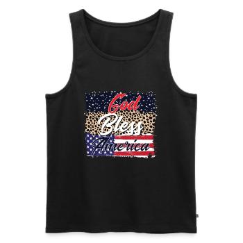 Gott segne Amerika patriotisch amerikanischer 4. J - Männer Premium Bio Tank Top - Schwarz - Vorne - Michal (187cm)