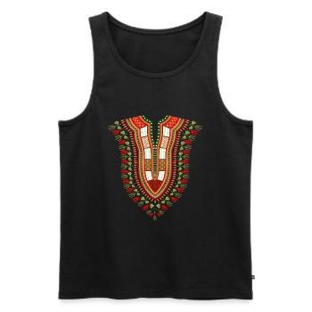 Dashiki Kost�m Juneteenth Halloween Dashiki - Männer Premium Bio Tank Top - Schwarz - Vorne - Michal (187cm)