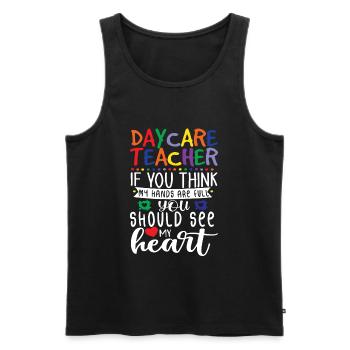 Kindertagesstammlehrer Geschenk Zitat Netter Kinde - Männer Premium Bio Tank Top - Schwarz - Vorne - AI Model Male 178 light (178cm)