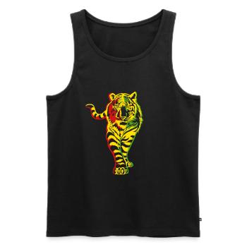 Juneteenth Tiger Black History Month Juneteenth - Männer Premium Bio Tank Top - Schwarz - Vorne - Michal (187cm)