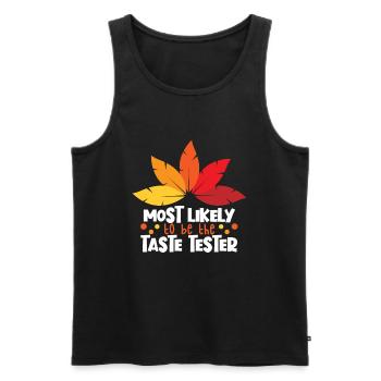 Am wahrscheinlichsten ist Geschmackstester Familie - Männer Premium Bio Tank Top - Schwarz - Vorne - Michal (187cm)