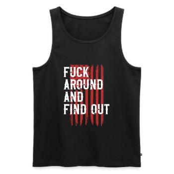 Fick herum und finde die amerikanische Flagge 4. J - Männer Premium Bio Tank Top - Schwarz - Vorne - Michal (187cm)