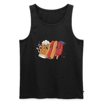 4. Juli Mug Hotdog Eis am Stiel Cartoon 4. Juli - Männer Premium Bio Tank Top - Schwarz - Vorne - Michal (187cm)