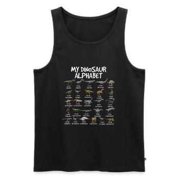 Mein Dinosaurier Alphabet zur�ck in die Schule Din - Männer Premium Bio Tank Top - Schwarz - Vorne - Michal (187cm)