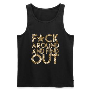 Fick herum und finde fafo f herum und finde es her - Männer Premium Bio Tank Top - Schwarz - Vorne - AI Model Male 178 light (178cm)