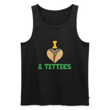 Ich liebe Tacos und Titties Lesbian Funny LGBT - Männer Premium Bio Tank Top - Schwarz - Vorne - Michal (187cm)
