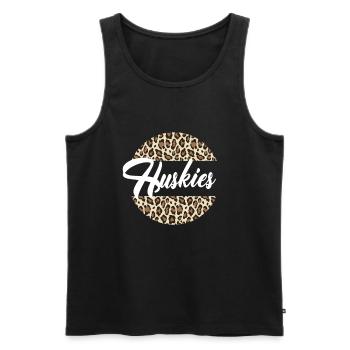 Huskies High School Maskottchen Sportteam Frauen - Männer Premium Bio Tank Top - Schwarz - Vorne - Michal (187cm)