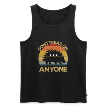 Treten Sie niemandem in Stachelschwein Retro Liber - Männer Premium Bio Tank Top - Schwarz - Vorne - AI Model Male 178 light (178cm)