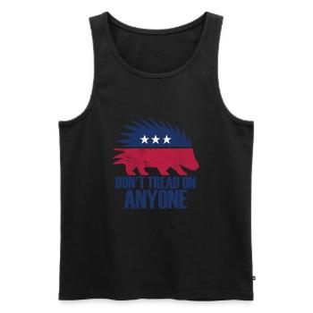 Treten Sie niemandem in Stachelschwein Retro Liber - Männer Premium Bio Tank Top - Schwarz - Vorne - Michal (187cm)