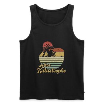 Alter Katastrophe Retro Vintage Style - Männer Premium Bio Tank Top - Schwarz - Vorne - Michal (187cm)