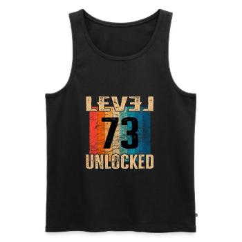 Geburtstag Happy Birthday Level Unlocked 73 Jahre - Männer Premium Bio Tank Top - Schwarz - Vorne - Michal (187cm)