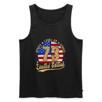 Update Level Up 73 Jahre Limited Edition USA - Männer Premium Bio Tank Top - Schwarz - Vorne - Michal (187cm)