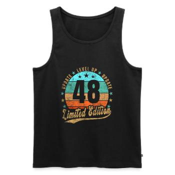 Update Level Up 48 Years Limited Edition Retro - Men's Premium Organic Tank Top - black - Front - Michal (187cm)