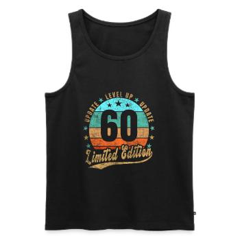 Mise à jour Level Up 60 Years Limited Edition Retro - Débardeur bio Premium Homme - noir - Devant - Michal (187cm)