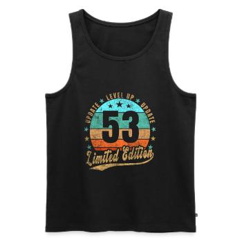 Update Level Up 53 Years Limited Edition Retro - Men's Premium Organic Tank Top - black - Front - Michal (187cm)