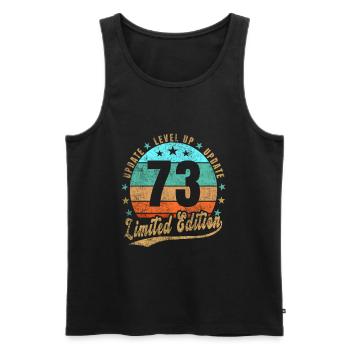 Update Level Up 73 Jahre Limited Edition Retro - Männer Premium Bio Tank Top - Schwarz - Vorne - Michal (187cm)