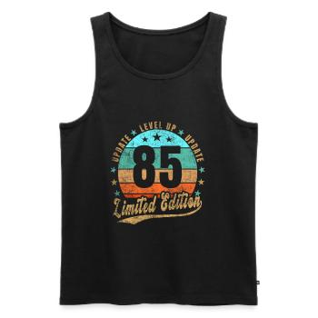 Mise à jour Level Up 85 Ans Édition Limitée Rétro - Débardeur bio Premium Homme - noir - Devant - Michal (187cm)