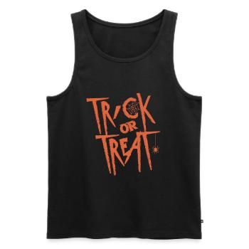Halloween Trick or Treat Orange - Men's Premium Organic Tank Top - black - Front - AI Model Male 178 light (178cm)