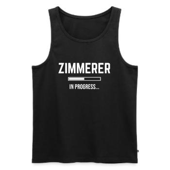 Carpenter In Progress - Men's Premium Organic Tank Top - black - Front - AI Model Male 178 light (178cm)