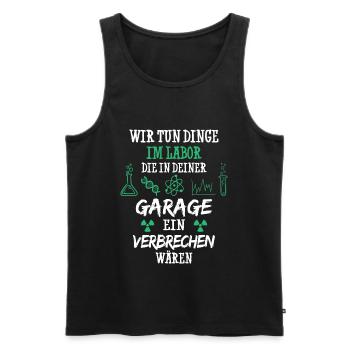 Chemistry / Laboratory / Lab / Science / laboratory technician / chemist - Men's Premium Organic Tank Top - black - Front - AI Model Male 178 light (178cm)