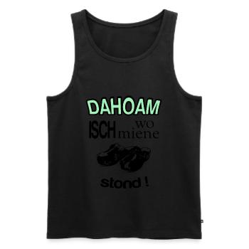 Vorarlberg Dahoam Holzschuh Hölzler T-Shirt - Männer Premium Bio Tank Top - Schwarz - Vorne - AI Model Male 178 light (178cm)