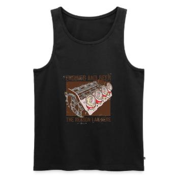Une bière un moteur est tout ce dont j'ai besoin - Débardeur bio Premium Homme - noir - Devant - AI Model Male 178 light (178cm)