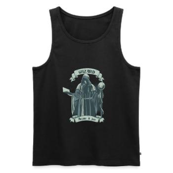 Wizard - Wizard - Men's Premium Organic Tank Top - black - Front - AI Model Male 178 light (178cm)