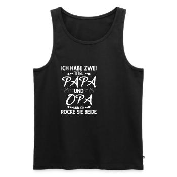 Opa Enkel 2021 Bester der Welt Outfit Spruch - Männer Premium Bio Tank Top - Schwarz - Vorne - Michal (187cm)
