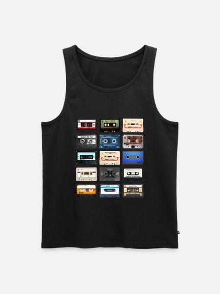 Retro cassettes - Men's Premium Organic Tank Top - black