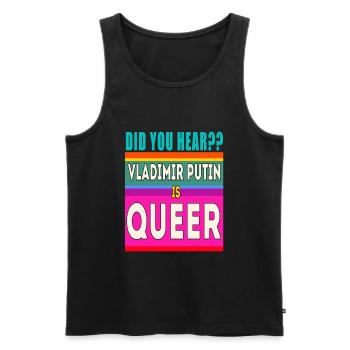 Pride Mad Vlad is queer Putin design - Men's Premium Organic Tank Top - black - Front - Michal (187cm)