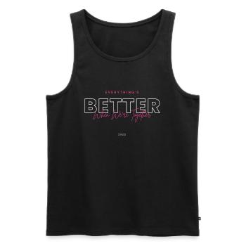 Alles ist besser - Männer Premium Bio Tank Top - Schwarz - Vorne - AI Model Male 178 light (178cm)