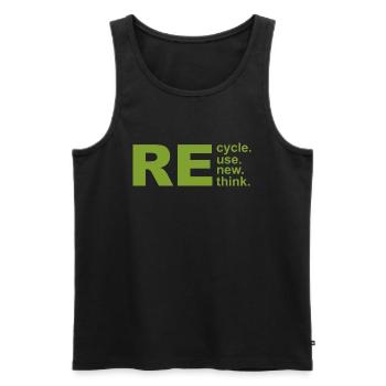 Recycle Reuse Renew Rethink Crisis Environmental - Männer Premium Bio Tank Top - Schwarz - Vorne - AI Model Male 178 light (178cm)