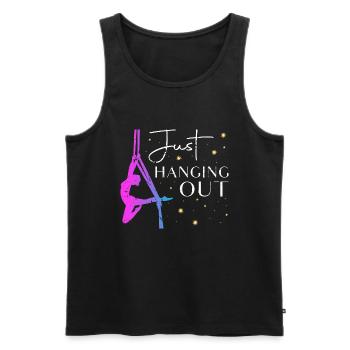 Aerial Silks Tänzer Aerialist Fun Aerial Yoga - Männer Premium Bio Tank Top - Schwarz - Vorne - Michal (187cm)