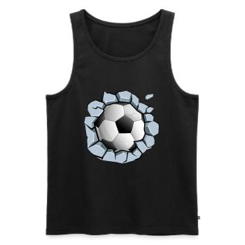 Soccer Sports Tear Wall Gardien de but Footballeur Soccer - Débardeur bio Premium Homme - noir - Devant - Michal (187cm)