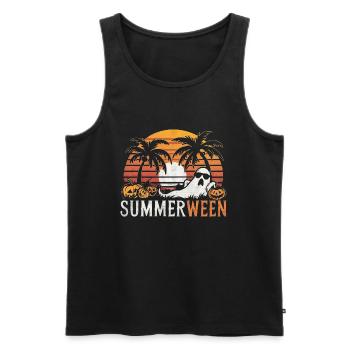 Summerween Geist - Männer Premium Bio Tank Top - Schwarz - Vorne - AI Model Male 178 light (178cm)