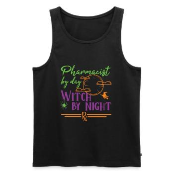 Apothecary Halloween | Witch by Night - Men's Premium Organic Tank Top - black - Front - AI Model Male 178 light (178cm)