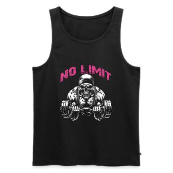 No Limit Workout Bodybuilding Skull with Dumbbell - Men's Premium Organic Tank Top - black - Front - Michal (187cm)
