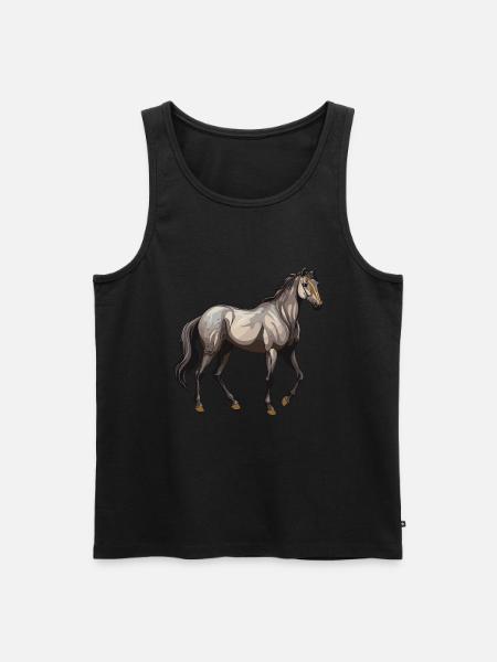 Pferd Tier - Männer Premium Bio Tank Top - Schwarz