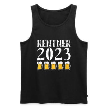 Rentner Bier Trinken Rente 2023 Ruhestand - Männer Premium Bio Tank Top - Schwarz - Vorne - AI Model Male 178 light (178cm)
