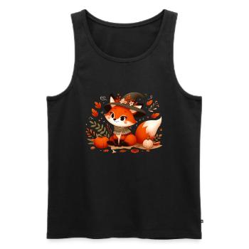 Fuchs Herbst 12 - Männer Premium Bio Tank Top - Schwarz - Vorne - Michal (187cm)