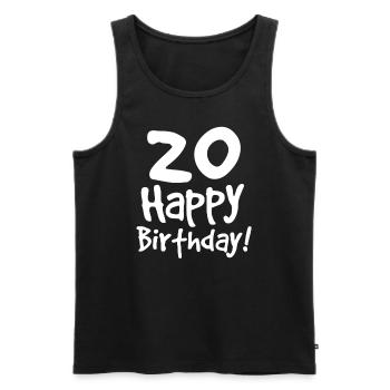 20. Geburtstag - Männer Premium Bio Tank Top - Schwarz - Vorne - AI Model Male 178 light (178cm)