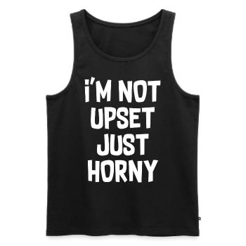 Ich bin nicht verärgert, nur geile lustige Grafik - Männer Premium Bio Tank Top - Schwarz - Vorne - Michal (187cm)