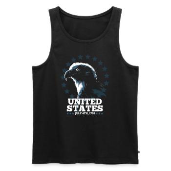 États-Unis 4 juillet Eagle - Débardeur bio Premium Homme - noir - Devant - Michal (187cm)