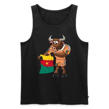 Fan Taurus Cameroon - Men's Premium Organic Tank Top - black - Front - Michal (187cm)