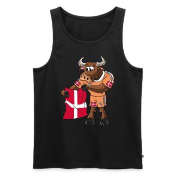Denmark Fan Taurus - Men's Premium Organic Tank Top - black - Front - AI Model Male 178 light (178cm)