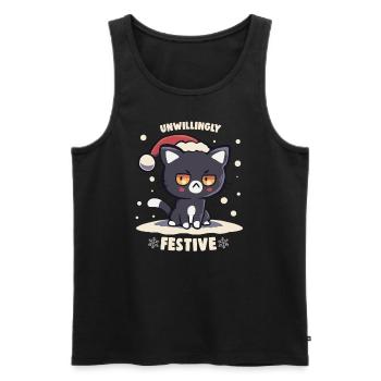 Unfreiwillig festlich - Männer Premium Bio Tank Top - Schwarz - Vorne - AI Model Male 178 light (178cm)