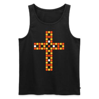 Kreuz Symbol - Vektor - Männer Premium Bio Tank Top - Schwarz - Vorne - Michal (187cm)