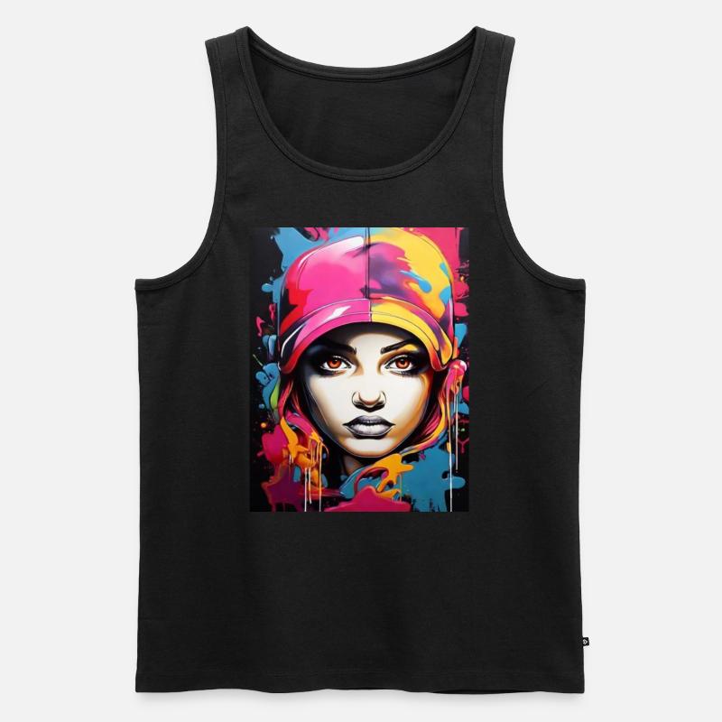 Graffiti-Stil2 - Männer Premium Bio Tank Top - Schwarz